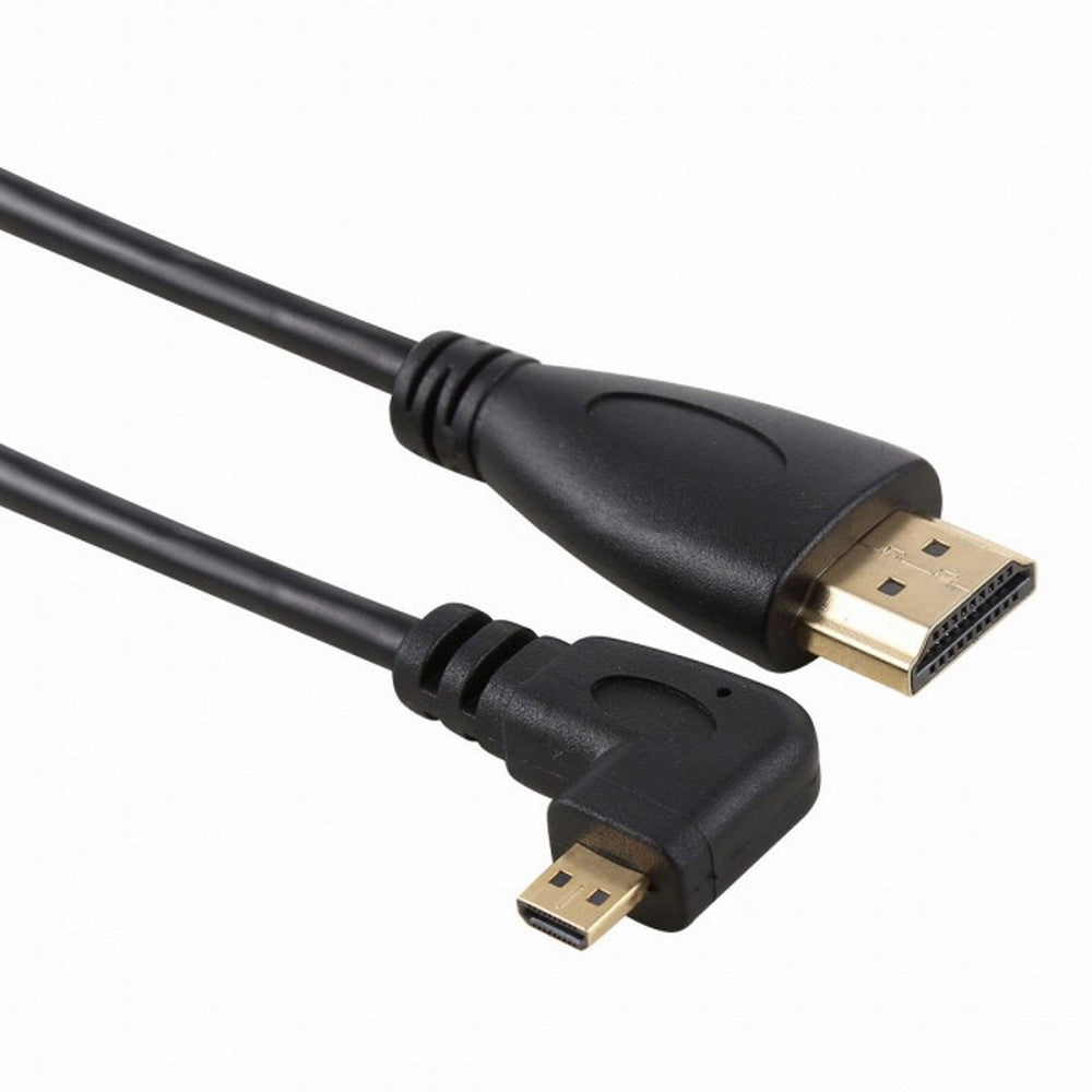 Right Angled 90 Degree Micro HDMI to HDMI Male HDTV Cable for Cell Phone Tablet Camera HD-066-RI