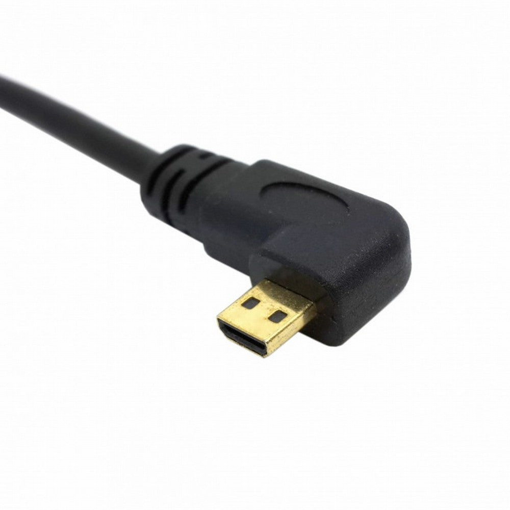 Right Angled 90 Degree Micro HDMI to HDMI Male HDTV Cable for Cell Phone Tablet Camera HD-066-RI