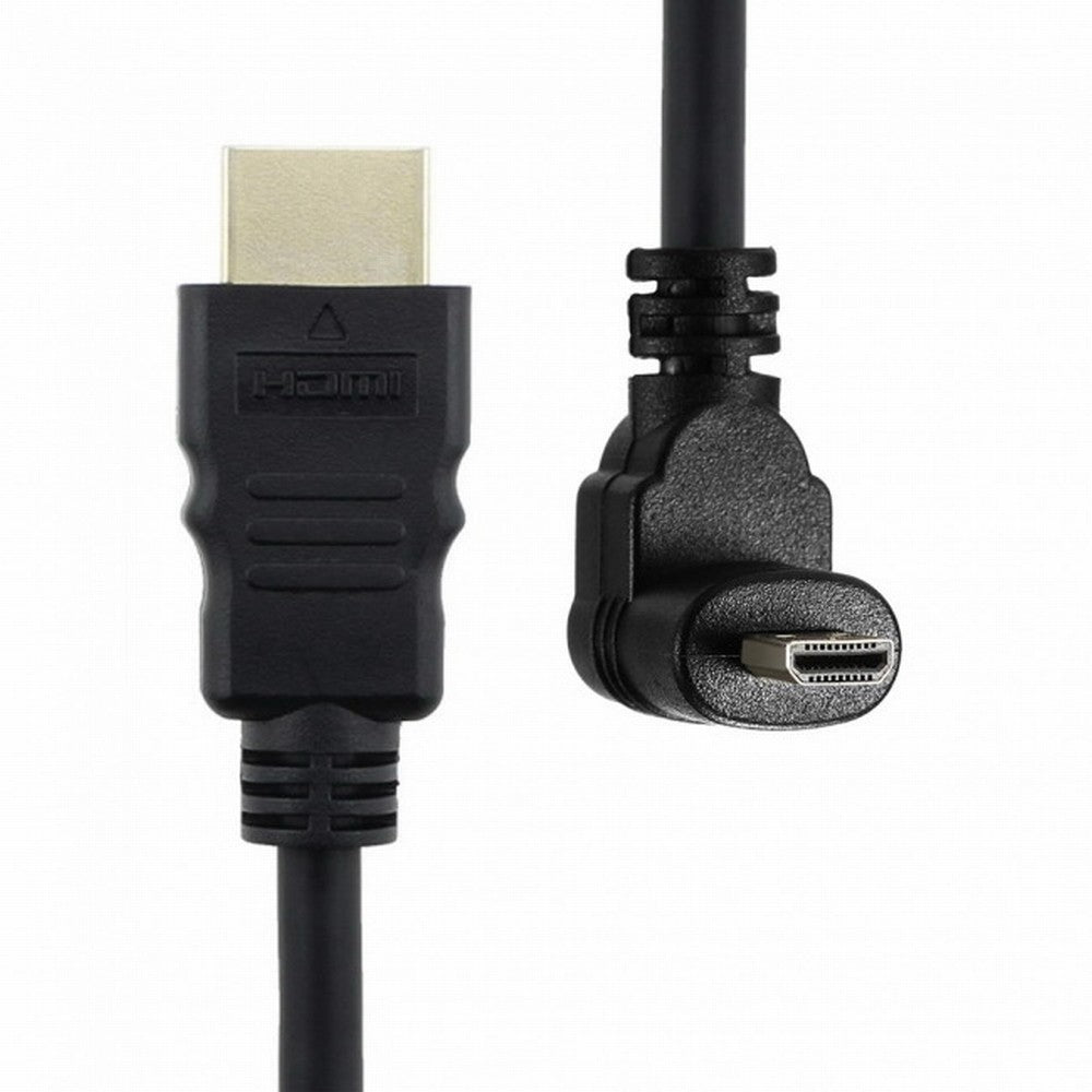 Up Angled 90 Degree Micro HDMI to HDMI Male HDTV Cable for Cell Phone Tablet Camera HD-066-UP