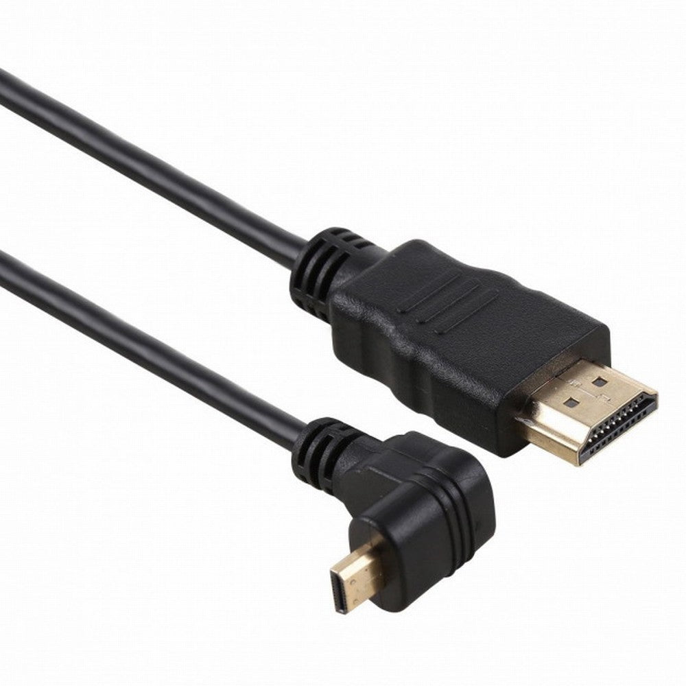 Up Angled 90 Degree Micro HDMI to HDMI Male HDTV Cable for Cell Phone Tablet Camera HD-066-UP