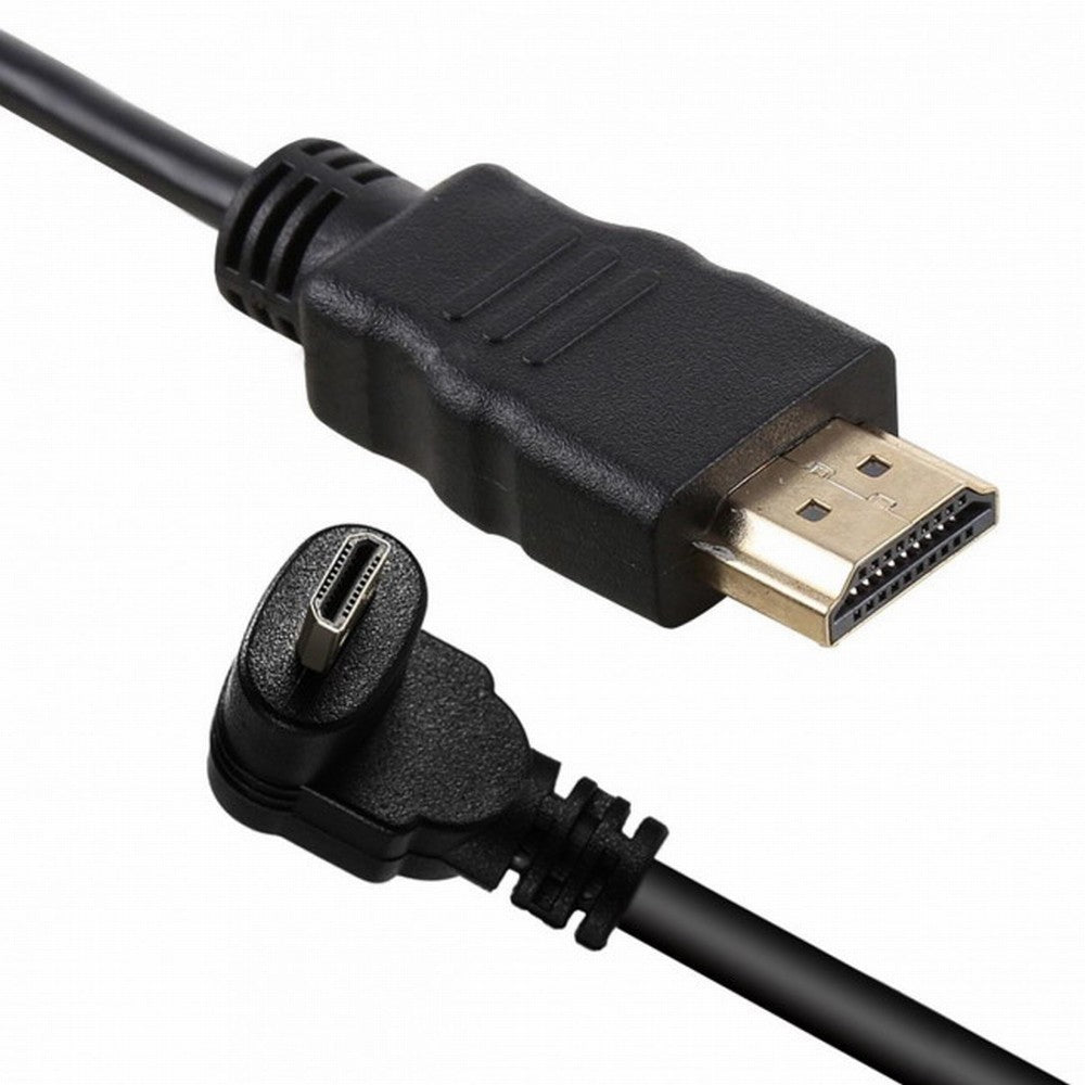 Up Angled 90 Degree Micro HDMI to HDMI Male HDTV Cable for Cell Phone Tablet Camera HD-066-UP