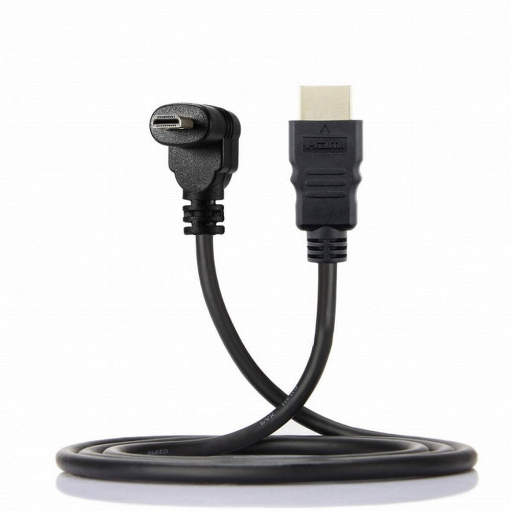 Up Angled 90 Degree Micro HDMI to HDMI Male HDTV Cable for Cell Phone Tablet Camera HD-066-UP