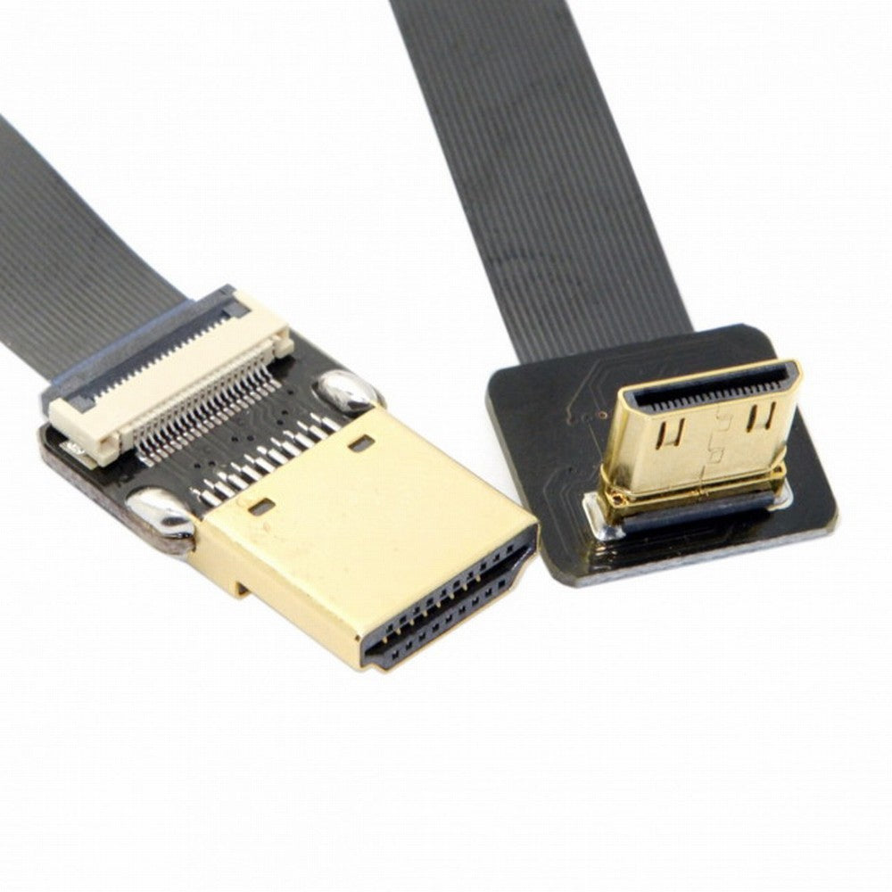 CYFPV 90 Degree Up Angled FPV Mini HDMI Male to HDMI Male FPC Flat Cable 50cm for FPV HDTV Multicopter Aerial Photography CC-HD-190-UP
