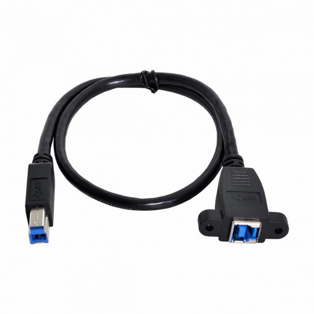 Super Speed USB 3.0 Back Panel Mount B Female To Male B Type Extension Cable 0.5m U3-092-BK