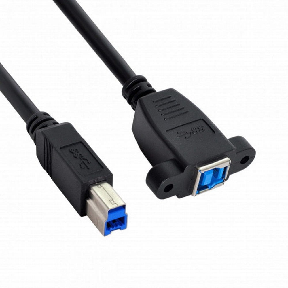 Super Speed USB 3.0 Back Panel Mount B Female To Male B Type Extension Cable 0.5m U3-092-BK