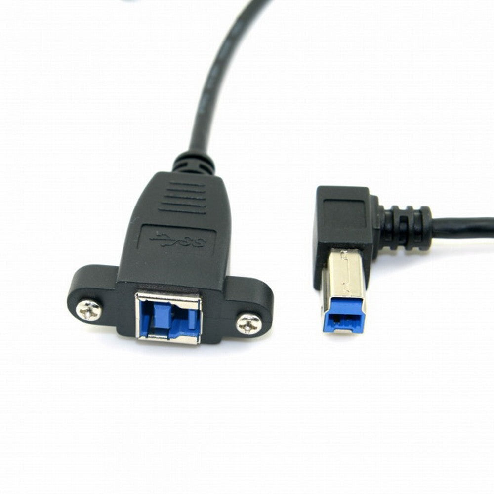 USB 3.0 Back Panel Mount B Type Female To Right Angled 90 Degree B Type Male Extension cable 0.5m U3-092-RI