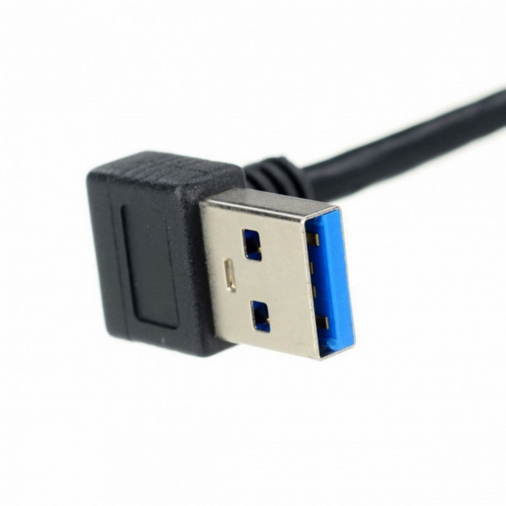 Down Direction Right Angled 90 Degree USB 3.0 A plug to Micro B Plug Left Angled locking screws Panel Cable 40cm U3-078-LE