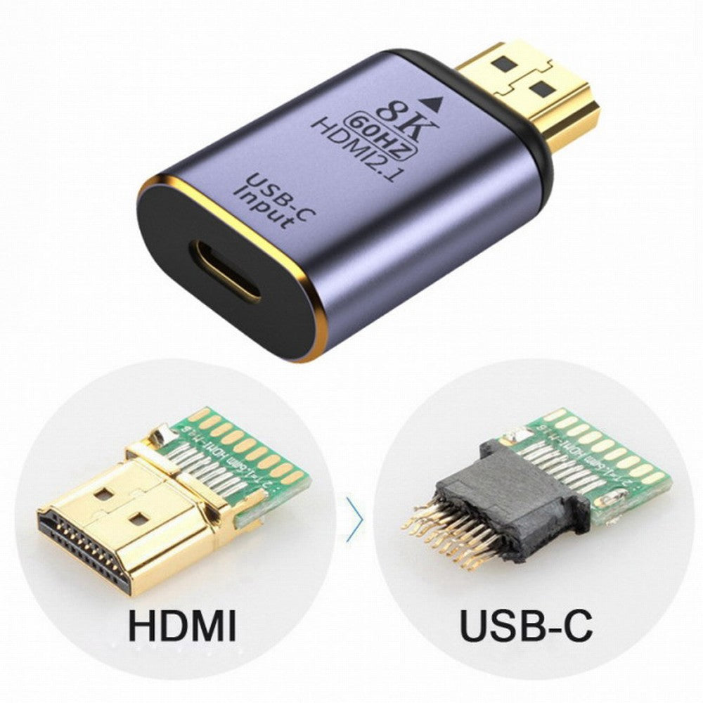 USB-C Type C Female Source to HDMI Sink HDTV Adapter 8K@60hz 4K@120hz for Tablet Phone Laptop UC-012-H8K
