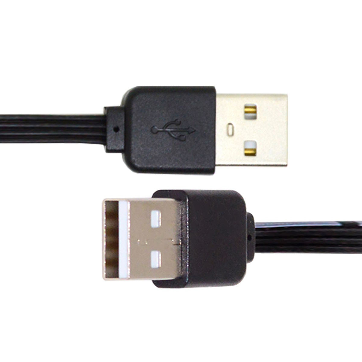 13cm USB 2.0 Type-A Male to Type-A Male Data Flat Slim FPC Cable for FPV Disk Phone U2-028-BK-0.13M