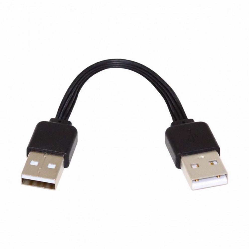 13cm USB 2.0 Type-A Male to Type-A Male Data Flat Slim FPC Cable for FPV Disk Phone U2-028-BK-0.13M