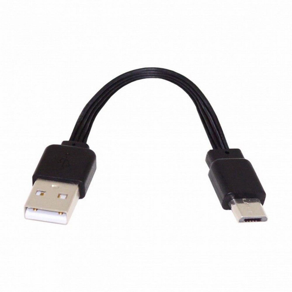 13cm USB 2.0 Type-A Male to Micro USB Male Data Flat Slim FPC Cable for FPV Disk Phone U2-036-BK-0.13M