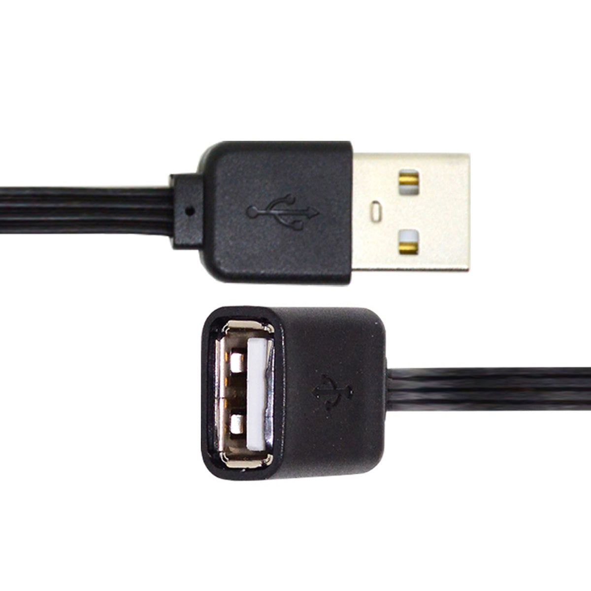 13cm USB 2.0 Type-A Male to Type-A Male Female Data Flat Slim FPC Cable for FPV Disk Phone U2-047-BK-0.13M