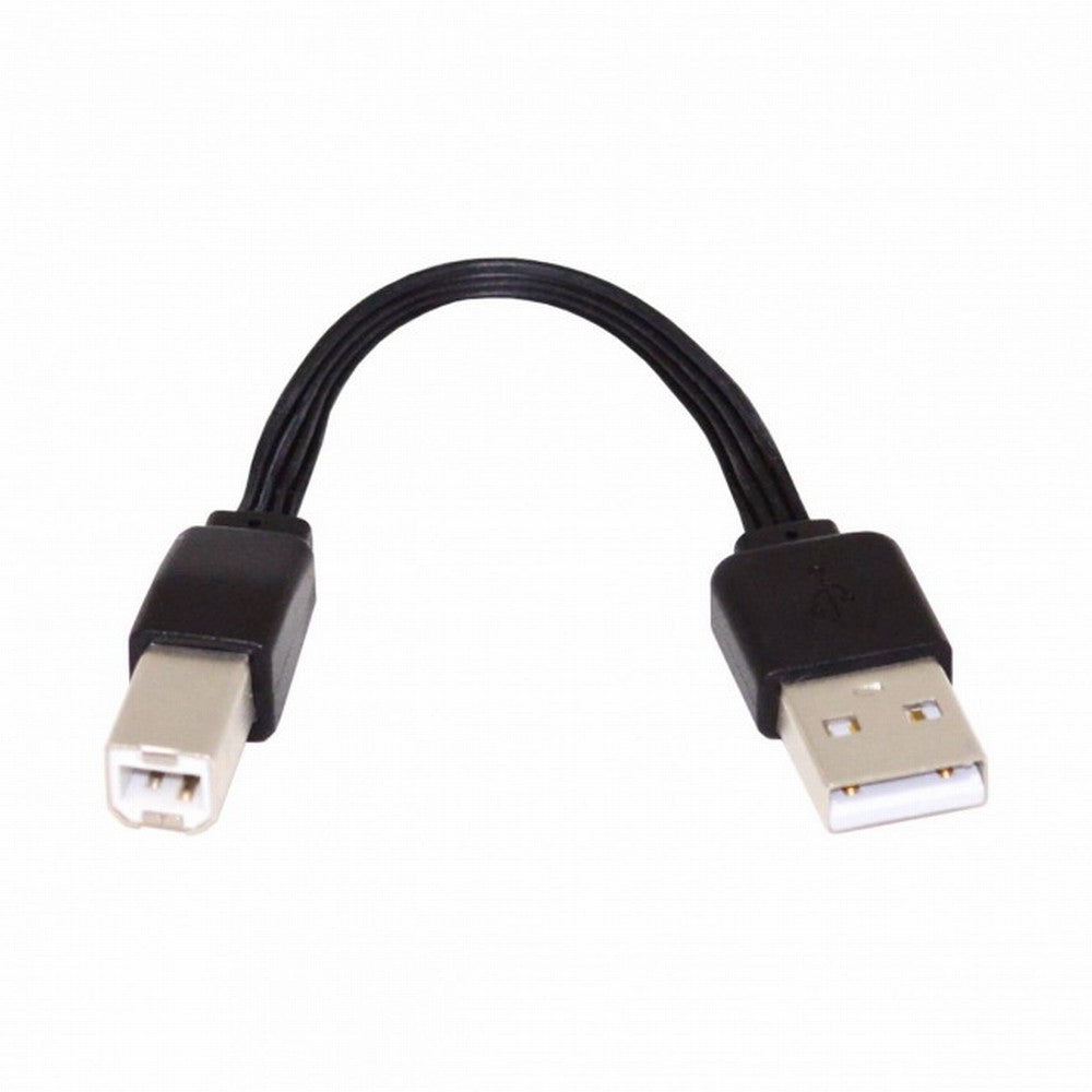 13cm USB 2.0 Type-A Male to Type-B Male Data Flat Slim FPC Cable for Scanner Disk Printer U2-060-BK-0.13M