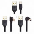 3pcs/lot 13cm USB 2.0 Type-A Male to USB-C Type-C Male Angled Data Flat Slim FPC Cable for FPV Disk Phone UC-096-BK+UC-096-RI+UC-096-UP