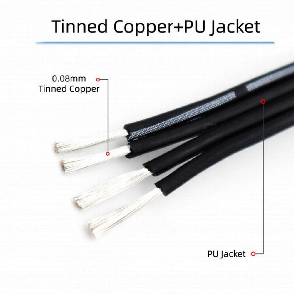 3pcs/lot 13cm USB 2.0 Type-A to Mini Micro USB Type-C Male Data Flat Slim FPC Cable for FPV Disk Phone U2-036-BK+U2-042-BK+UC-096-BK