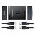 KVM USB 3.0 Bidirectional Switch Selector 2 to 1 PCs Sharing or 1 to 2 Hub for Keyboard Mouse Scanner Printer U3-014