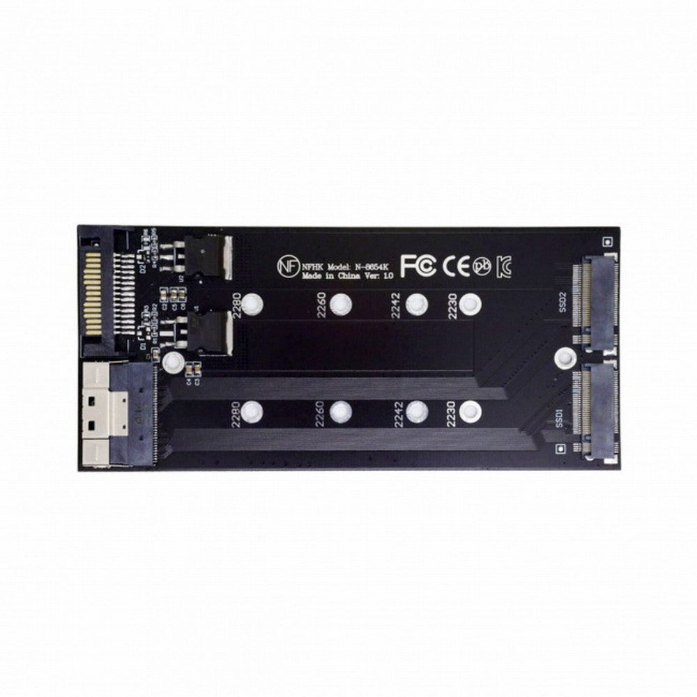 Dual 2X NVME M.2 AHCI to PCIE Express 3.0 4.0 Slimline SFF-8654 8X Raid Card VROC Raid0 Hyper Adapter SA-014