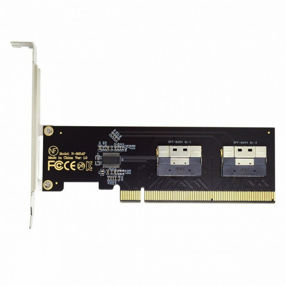 Dual Slimline SFF-8654 8X 4 NVME to PCIE Express 3.0 4.0 Raid Card VROC Raid0 Hyper Adapter SA-016-2P