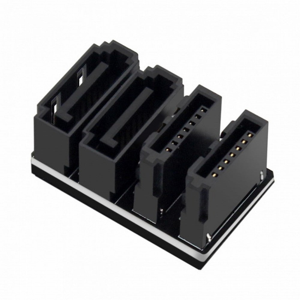 Dual SATA 7Pin Female to 7Pin Male 360 Degree Angled Adapter Low Profile for Desktops SSD HDD Mainboard Motherboard SA-041