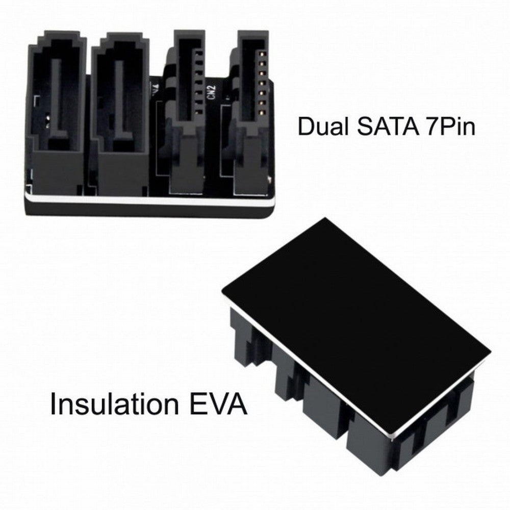 Dual SATA 7Pin Female to 7Pin Male 360 Degree Angled Adapter Low Profile for Desktops SSD HDD Mainboard Motherboard SA-041