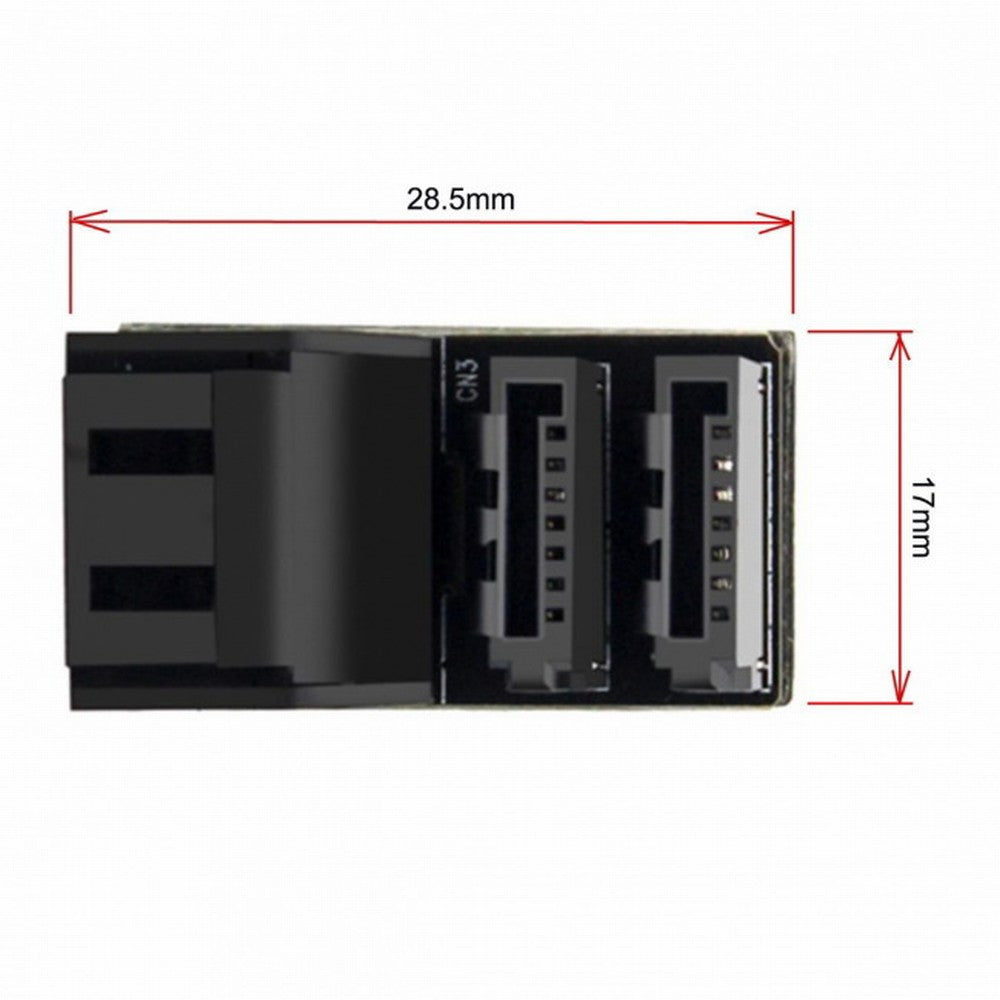 Dual SATA 7Pin Female to 7Pin Male Vertical 90 Degree Angled Adapter Low Profile for Desktops SSD HDD Mainboard Motherboard SA-051