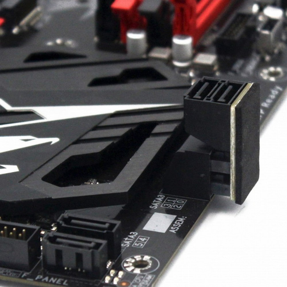 Dual SATA 7Pin Female to 7Pin Male Vertical 90 Degree Angled Adapter Low Profile for Desktops SSD HDD Mainboard Motherboard SA-051