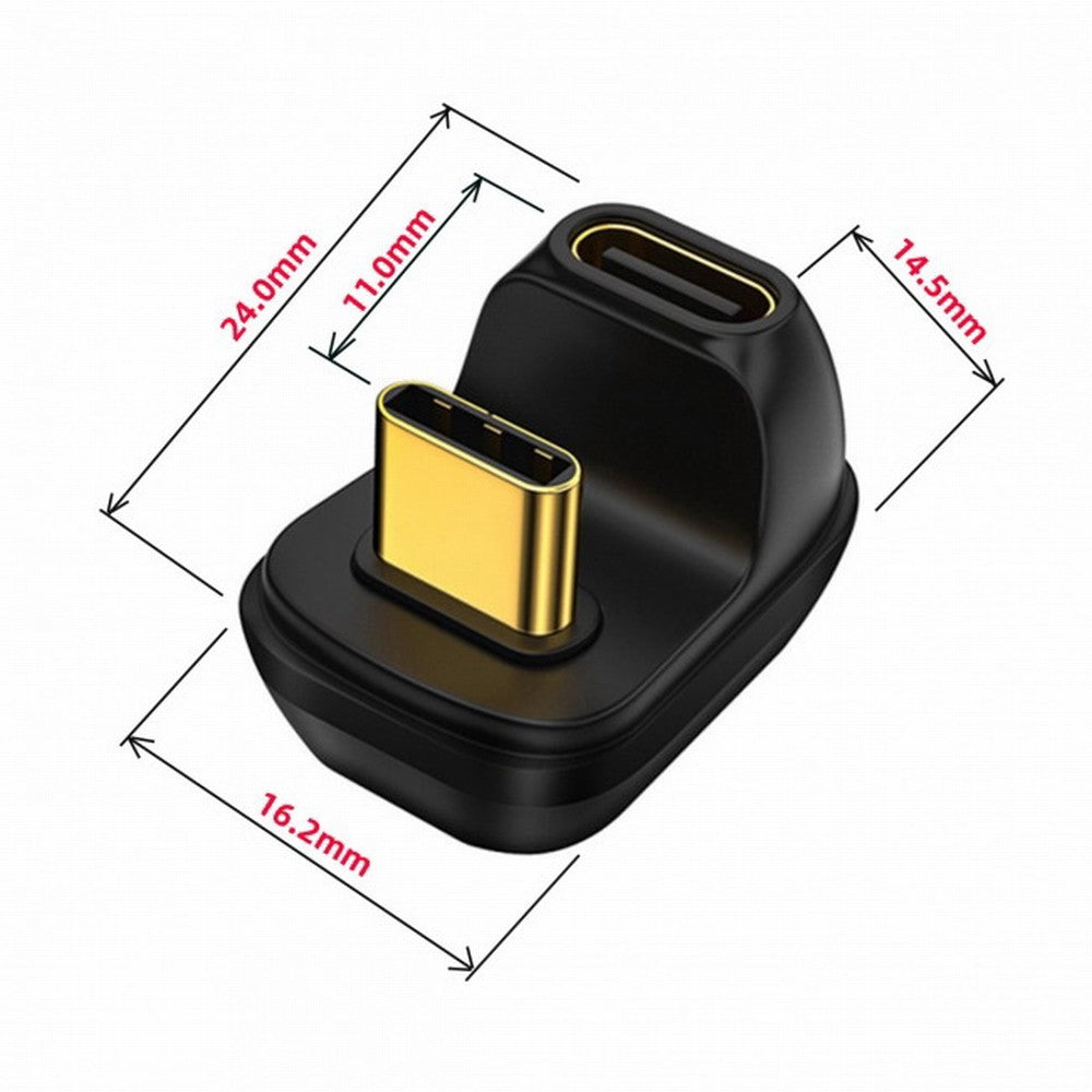 40Gbps USB4 Type C Male to Female Power Data Video Adapter Opposite U Shape Back Angled for NS Switch Phone Laptop UC-009-MF