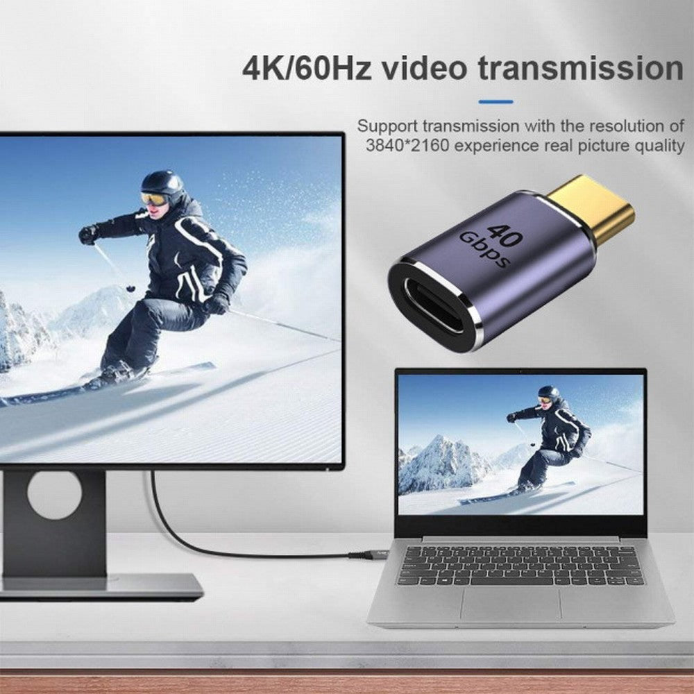 40Gbps USB4 Type C Male to Female Straight Connector 100W Power Data 8K Video Adapter for Laptop Phone UC-026-MF