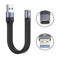 10Gbps USB 3.1 Type C Female to USB3.0 Type A Male Flat Slim FPC Data Cable 13cm for Laptop Phone UC-113-0.13M