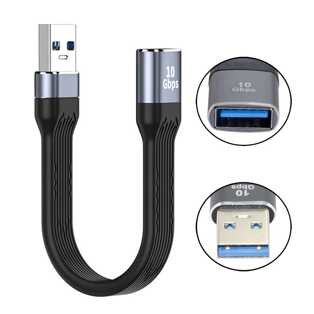 10Gbps USB 3.1 Type A Female to USB3.0 Type A Male Extension Flat Slim FPC Data Cable 13cm for Laptop Desktop U3-004-0.13M