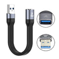 10Gbps USB 3.1 Type A Female to USB3.0 Type A Male Extension Flat Slim FPC Data Cable 13cm for Laptop Desktop U3-004-0.13M
