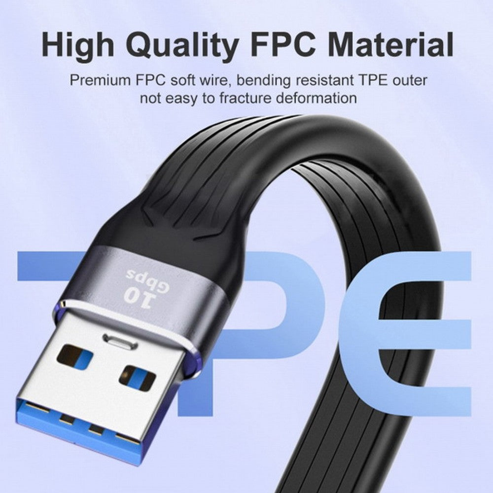 10Gbps USB 3.1 Type A Female to USB3.0 Type A Male Extension Flat Slim FPC Data Cable 13cm for Laptop Desktop U3-004-0.13M