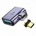 Magnetic Connector 10Gbps Type C Male to USB3.0 Female 90 Degree Left Right Angled OTG Data Adapter for Laptop Phone UC-028-AFR
