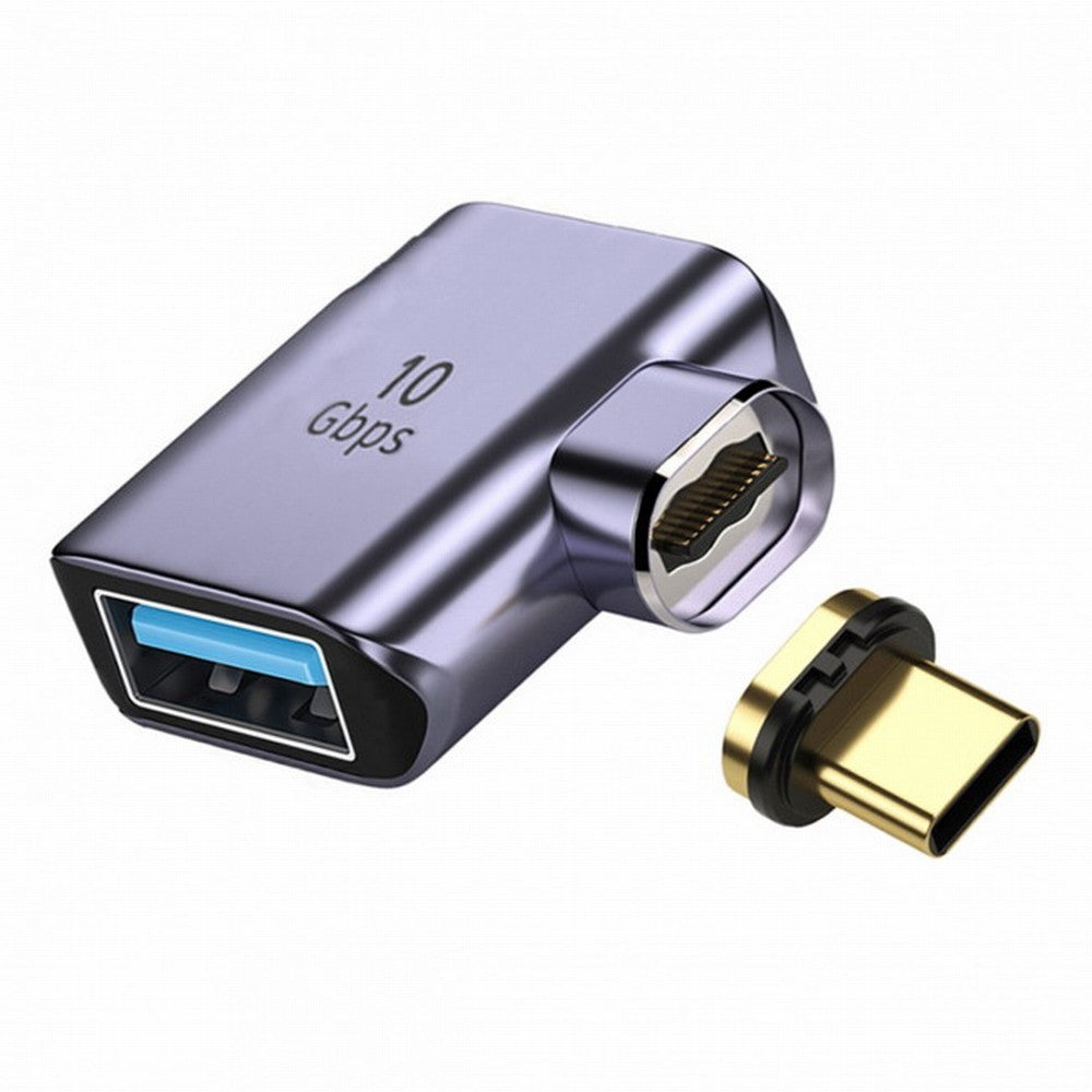 Magnetic Connector 10Gbps Type C Male to USB3.0 Female 90 Degree Left Right Angled OTG Data Adapter for Laptop Phone UC-028-AFR
