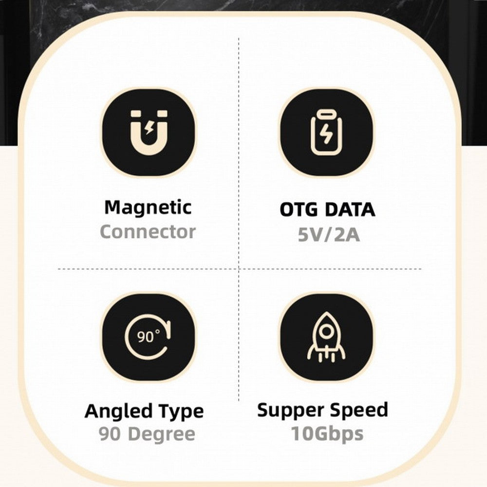 Magnetic Connector 10Gbps Type C Male to USB3.0 Female 90 Degree Left Right Angled OTG Data Adapter for Laptop Phone UC-028-AFR