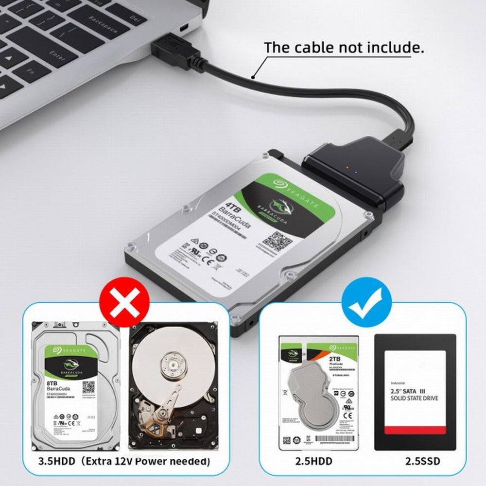 5Gbps Micro USB 3.0 to SATA 22Pin 7+15 Enclosure Adapter for 2.5" Hard Disk Drive SSD HDD Mass Storage Class U3-023