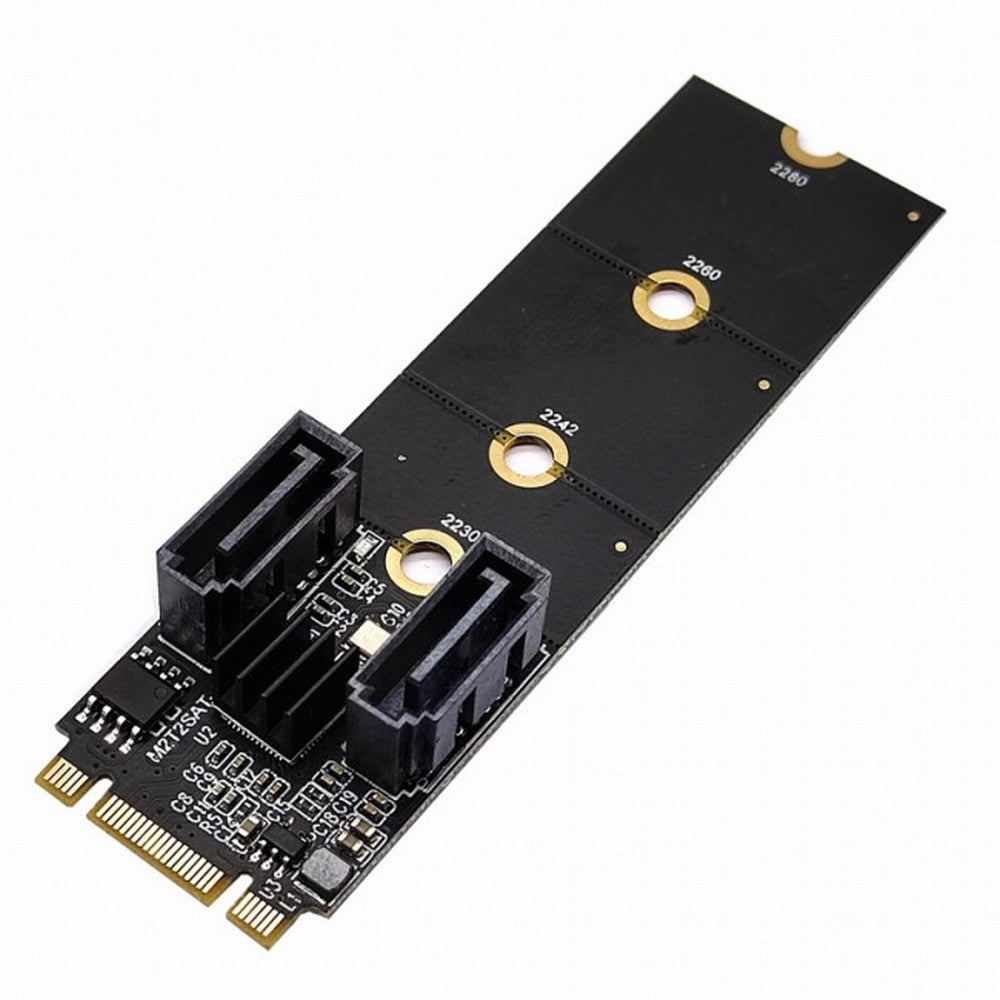 NGFF Key B+M PCI Express to SATA 3.0 6Gbps Dual Ports Vertical Adapter Converter Hard Drive Extension Card JMB582 2230 2242 2260 2280 SA-043