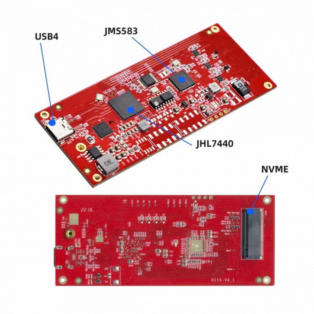 Type-C USB4 40Gbps to PCI-E SSD Nvme NGFF M-key Convert Card Cable USB-C 10Gbps JHL7440 JMS583 UC-116-OD