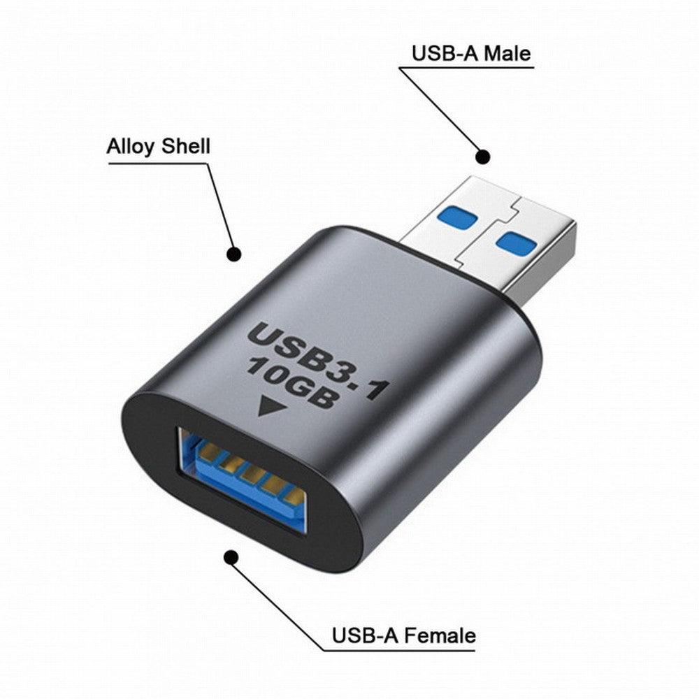 USB 3.0/3.1 Type A Female to USB 3.0/3.1 A Male Data Adapter 10Gbps Extension for Laptop Desktop UC-082-AMAF