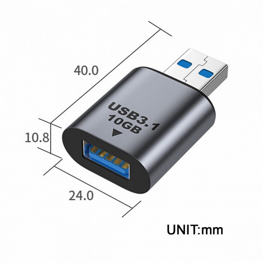 USB 3.0/3.1 Type A Female to USB 3.0/3.1 A Male Data Adapter 10Gbps Extension for Laptop Desktop UC-082-AMAF