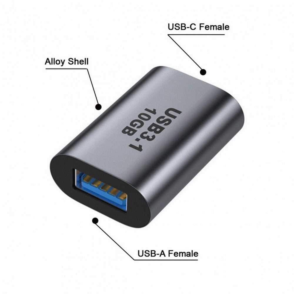 USB-C USB 3.1 Type C Female to USB 3.0 A Female Data Adapter 10Gbps Data Power for Laptop Tablet Phone UC-082-AFCF