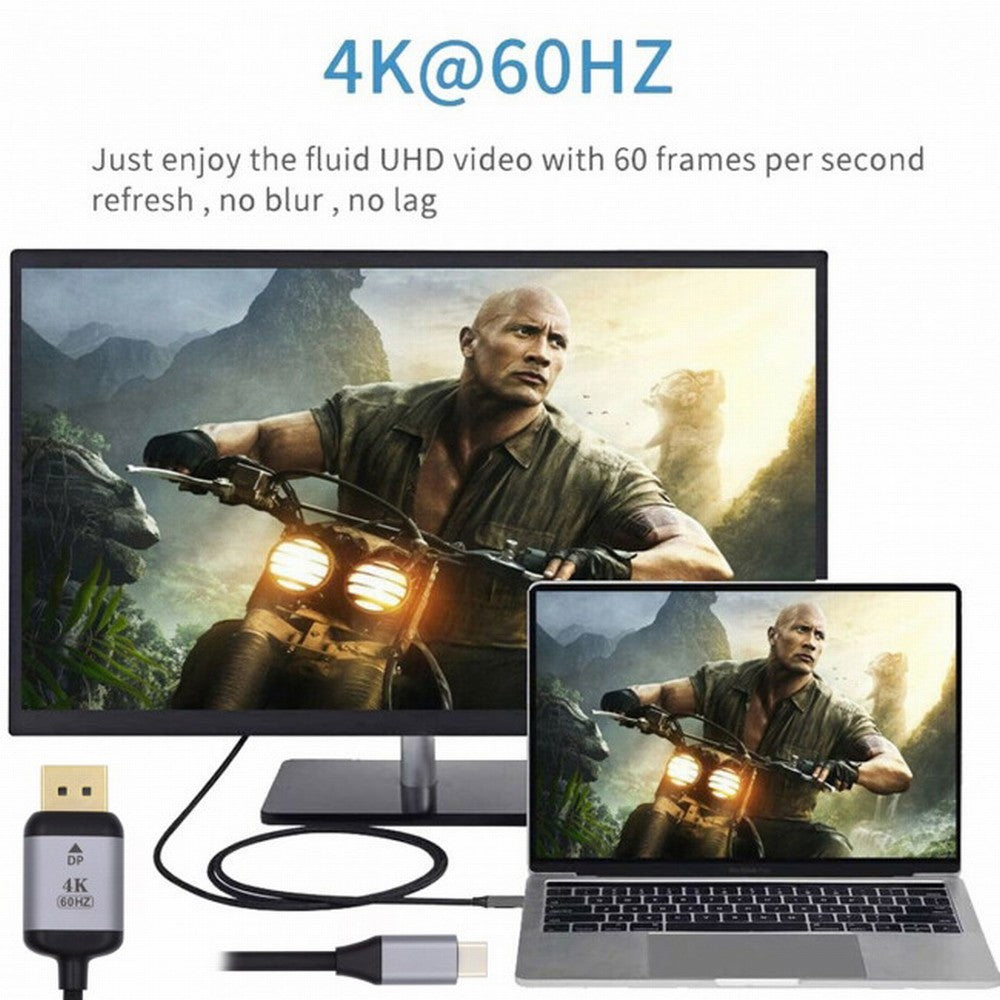 USB 3.1 Type C USB-C Source to DisplayPort DP Displays Male 4K Monitor Cable for Laptop 1.8m UC-018-DPF