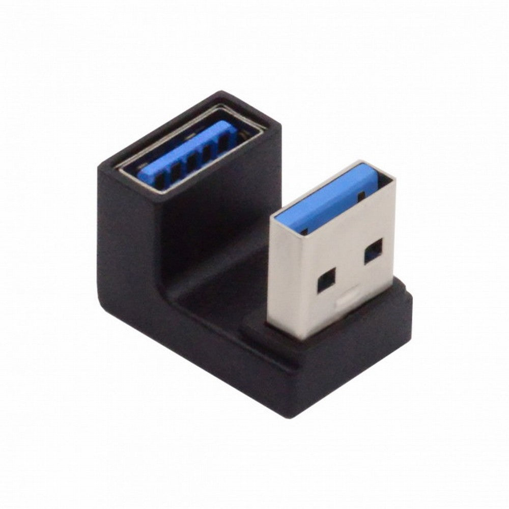10Gbps USB3.0 Male to Female Extension Power Data Video Adapter Opposite U Shape Back Angled U3-018-OS