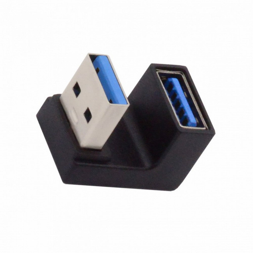 10Gbps USB3.0 Male to Female Extension Power Data Video Adapter Opposite U Shape Back Angled U3-018-OS