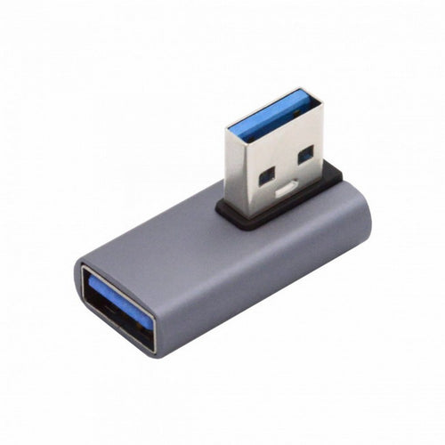 10Gbps USB3.0 Male to Female Extension Power Data Video Adapter Low Profile 90 Degree Left Angled Type U3-018-LP