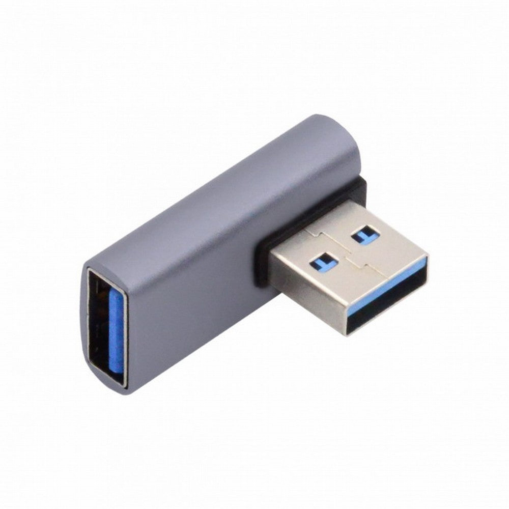 10Gbps USB3.0 Male to Female Extension Power Data Video Adapter Low Profile 90 Degree Left Angled Type U3-018-LP