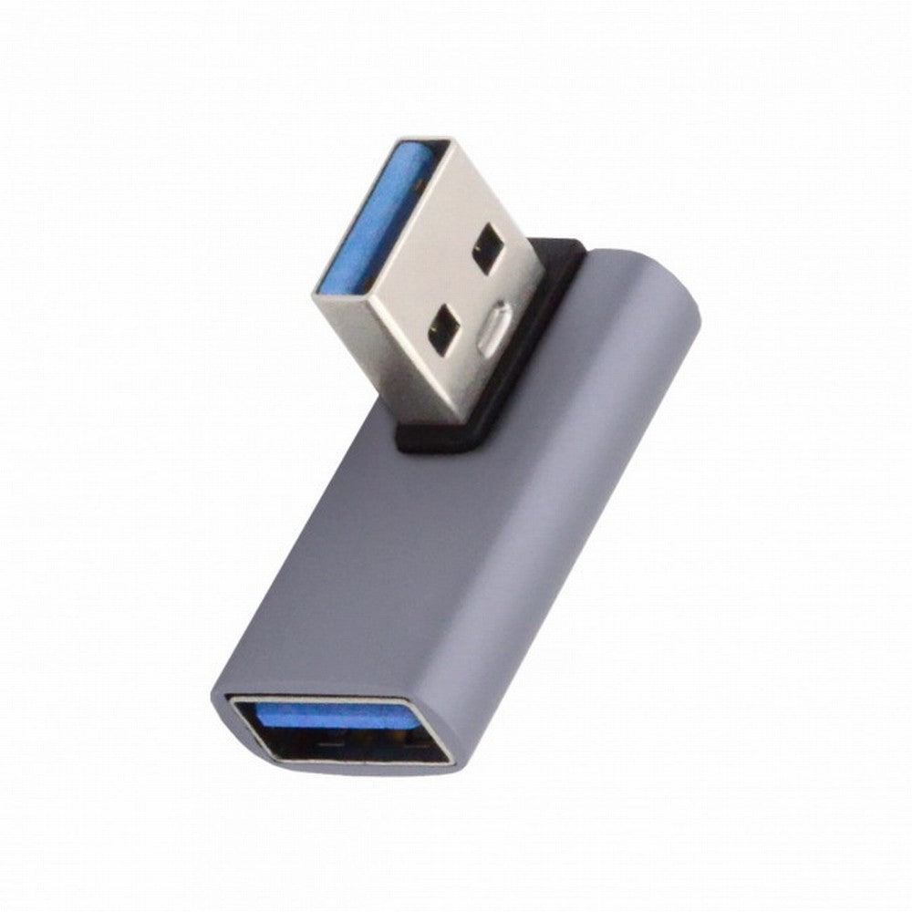 10Gbps USB3.0 Male to Female Extension Power Data Video Adapter Low Profile 90 Degree Left Angled Type U3-018-LP