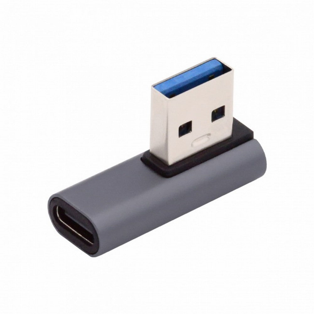 USB-C Type C Female Low Profile 90 Degree Left Angled to USB 3.0 A Male Data Adapter for Laptop Desktop UC-067-LP