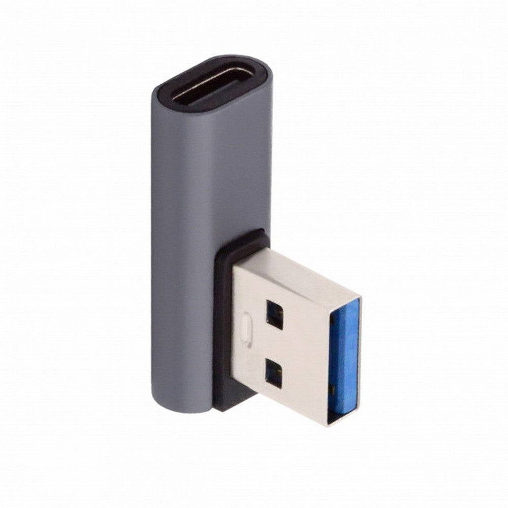 USB-C Type C Female Low Profile 90 Degree Left Angled to USB 3.0 A Male Data Adapter for Laptop Desktop UC-067-LP