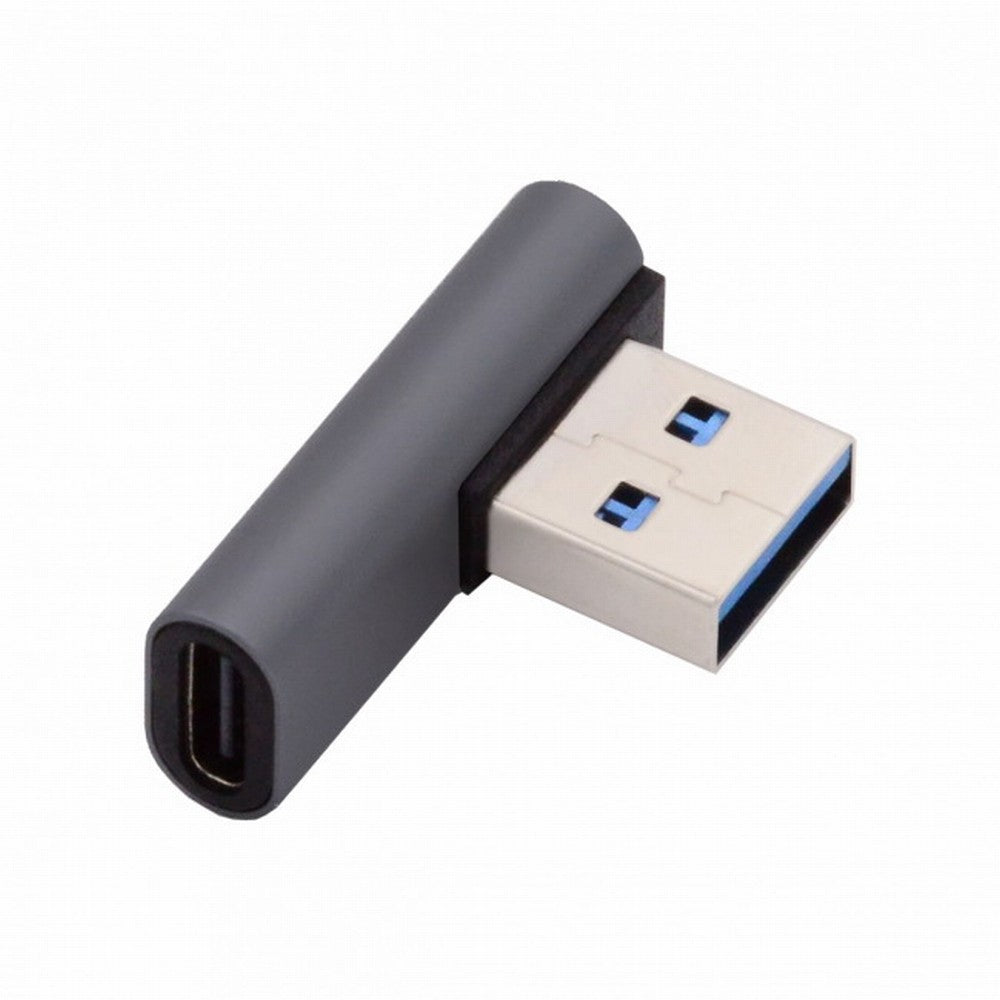 USB-C Type C Female Low Profile 90 Degree Left Angled to USB 3.0 A Male Data Adapter for Laptop Desktop UC-067-LP